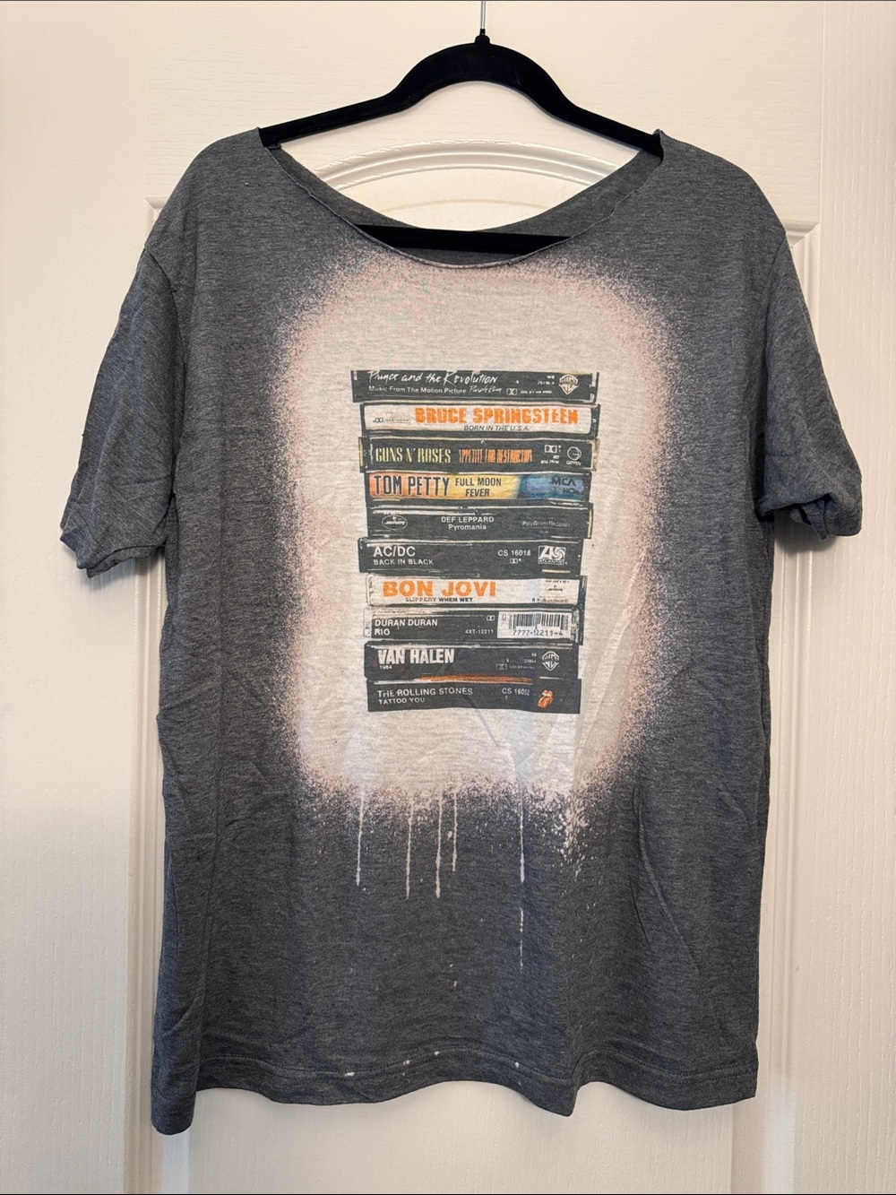 Stacked Cassette Graphic Tee - Charcoal Gray